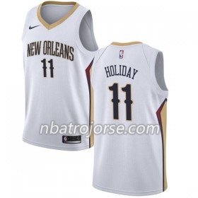 Män New Orleans Pelicans Tröja Jrue Holiday 11 Nike 2017-18 Vit Swingman